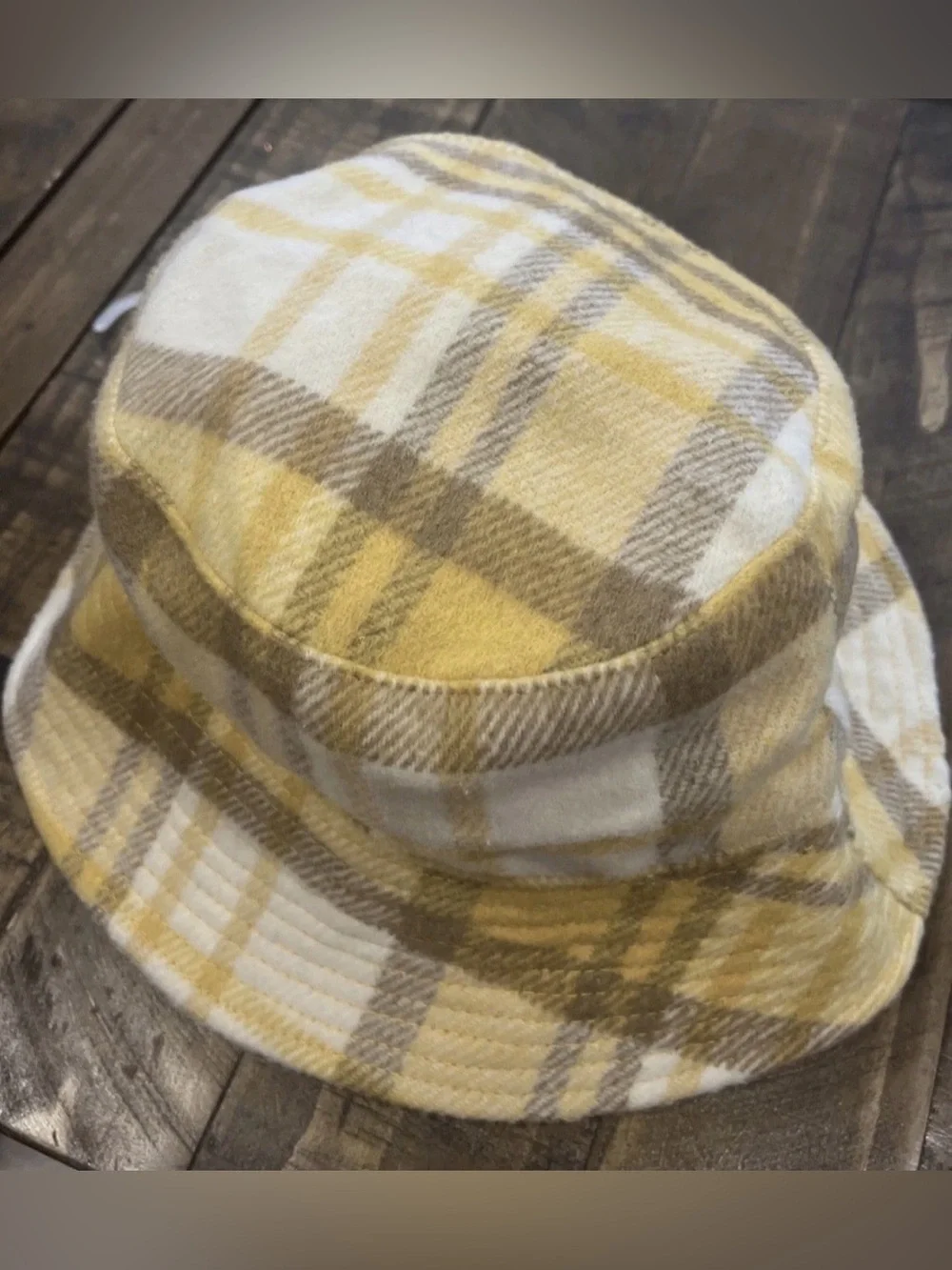 Art Class Girls Yellow Plaid Bucket Hat Soft Summer Beach Sun Hat OSFM NWT